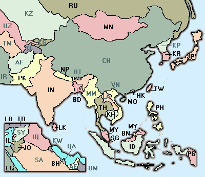 Imagemap of Asia